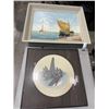 Image 1 : W.M. PRTREY ORCA  PASTEL, AND R. HAYES SHIP OIL PINAINTG, BOHT FRAMED