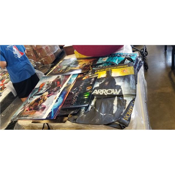 LARGE FOLIO OF FLASH POSTERS, CAST PHOTOS AND OTHER MEMOROBILIA