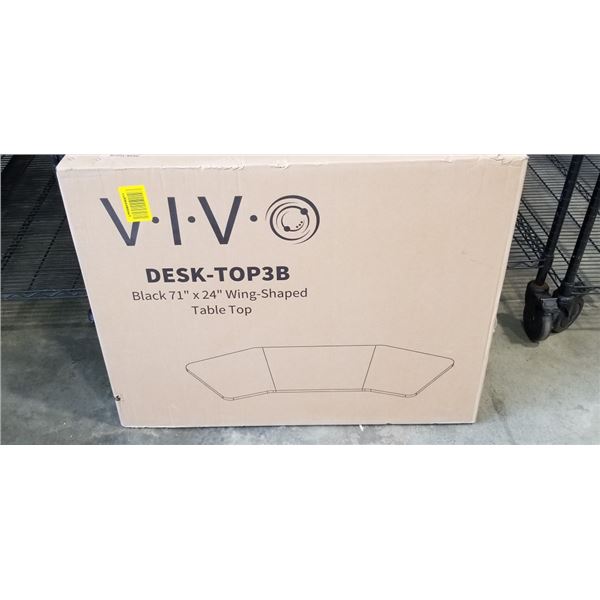 NEW VIVO BLACK 71 X 24 WING SHAPED TABLE TOP