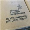 Image 2 : CASE OF REROBOX ROUND PLASTIC CONTAINERS WITH LIDS 150 SETS