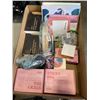 Image 1 : TRAY OF ASSORTED BEAUTY ITEMS INCUDING MOISTURIZING  MASK, STICKY BRA ,BOOB TAPE AND LASH KIT ETC