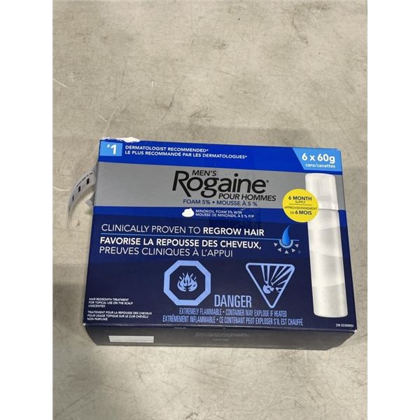 MENS ROGAINE 6 MONTH SUPPLY. 6 X 60G