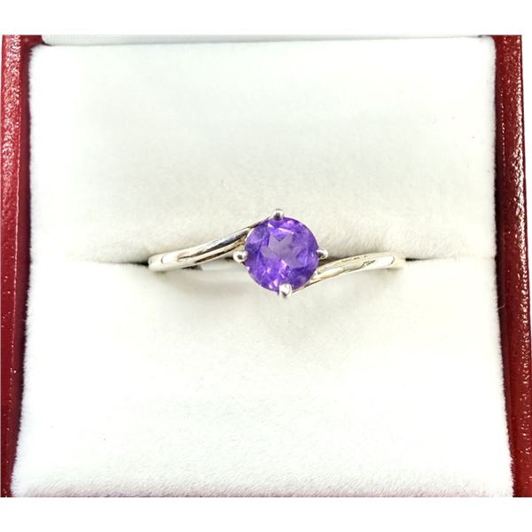 STERLING SILVER NATURAL AMETHYST RING, SIZE 8.25, W/A  $450.00. AMETHYST IS THE BIRTHSTONE FOR FEBRU