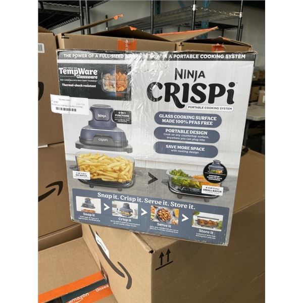 NINJA CRISPI 4-IN-1 PORTABLE GLASS COOKING SYSTEM - TESTED WORKING, RETAIL $189