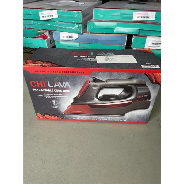 CHI LAVA 1700W RETRACTABLE CORD CERAMIC SOLEPLATE STEAM IRON - TESTED WORKING