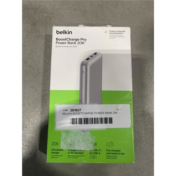 BELKIN BOOSTCHARGE POWER BANK 20K GREY