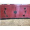 Image 4 : RED WOODEN ENTERTAINMENT CENTER TABLE