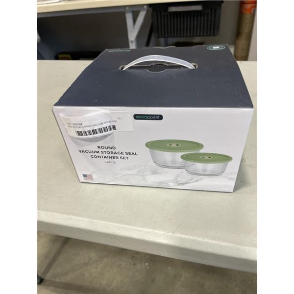 NEW ROUND LARGE VACUUM STORAGE SEAL CONTAINER SET