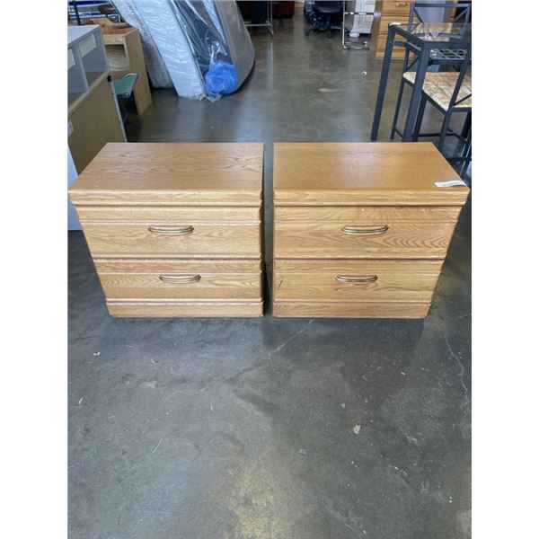 PAIR OF  2 DRAWER PINE NIGHTSTANDS
