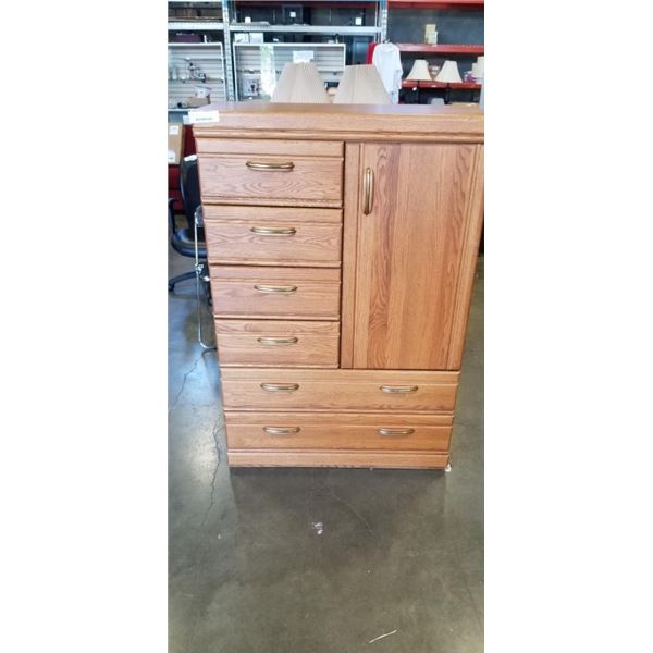 6 DRAWER DRESSER WITH DOOR AND SHELF