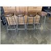 Image 1 : 4 VINTAGE BROWN LEATHER BAR STOOLS
