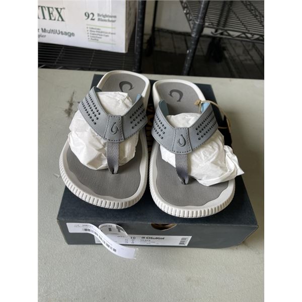 NEW OLUKAI ULELE SIZE 10 MENS SANDLES. STONE COLOR