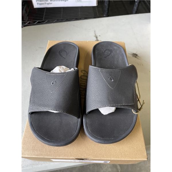 NEW OLUKAI NALU SLIDE SIZE 12 MENS SANDLES. BLACK/ BLACK COLOR