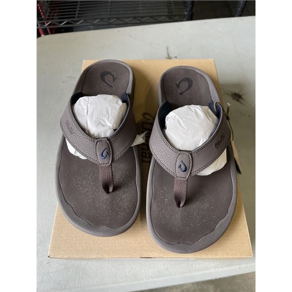 NEW OLUKAI 'OHANA SIZE 12 MENS SANDLES. DK WOOD/ DK WOOD COLOR