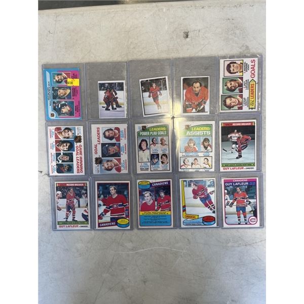 LOT OF GUY LAFLEUR VINTAGE STICKERS AND CARDS