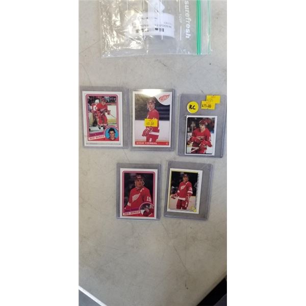 LOT OF STEVE YZERMAN VINTAGE STICKERS AND OTHERS