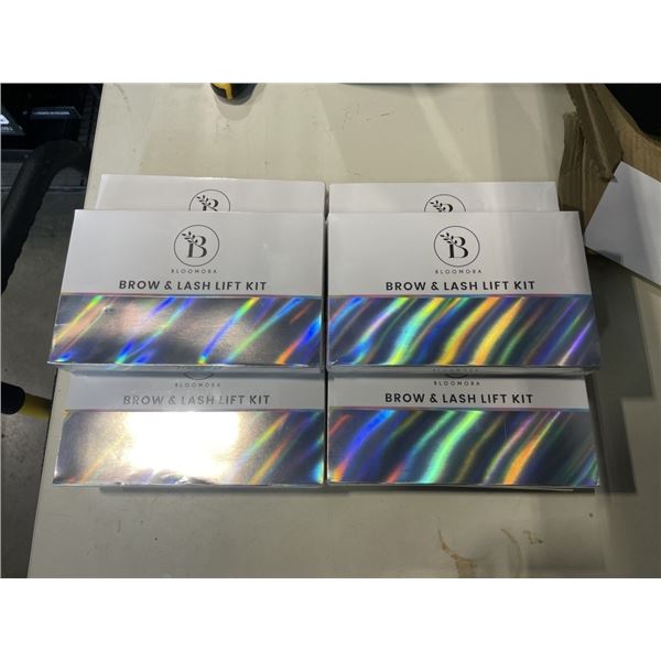 10 NEW BLOOMORA BROW AND LASH LIFT KITS, EACH KIT INCLUDES 4 LOTIONS, 1 GLUE BALM, EYELASH AND BRO A