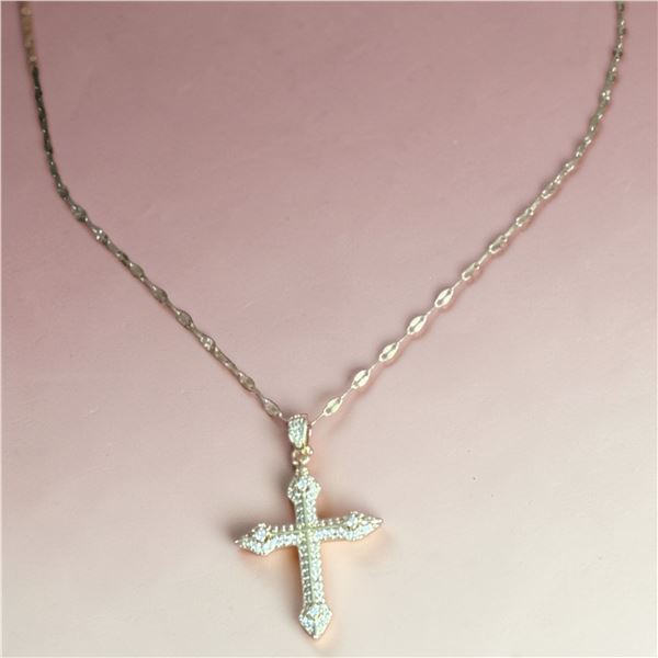 Gold finish Cross necklace 18 carat