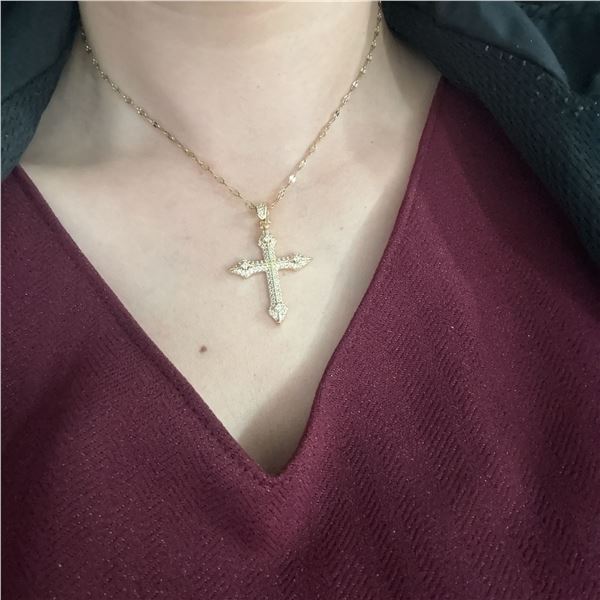Gold finish Cross necklace 18 carat