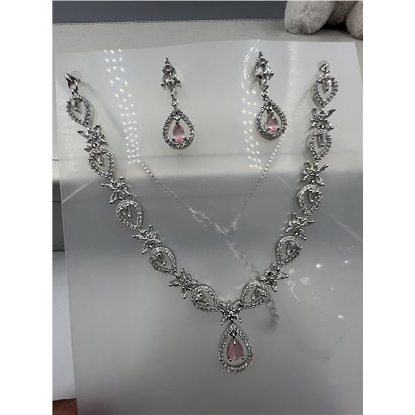 Brand New American Diamond Necklace With Earrings.