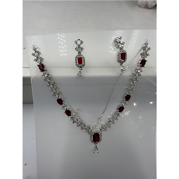 Brand New American Diamond Necklace With Earrings.