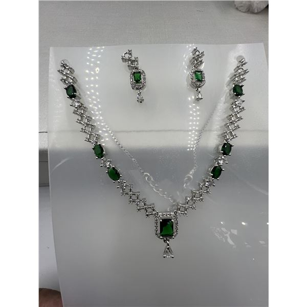 Brand New American Diamond Necklace With Earrings.
