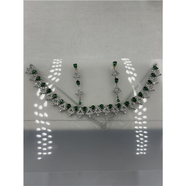 Brand New American Diamond Necklace With Earrings.