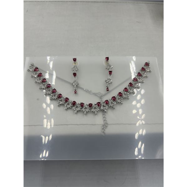 Brand New American Diamond Necklace With Earrings.
