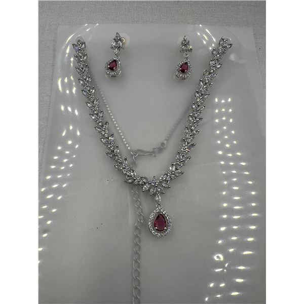 Brand New American Diamond Necklace With Earrings.