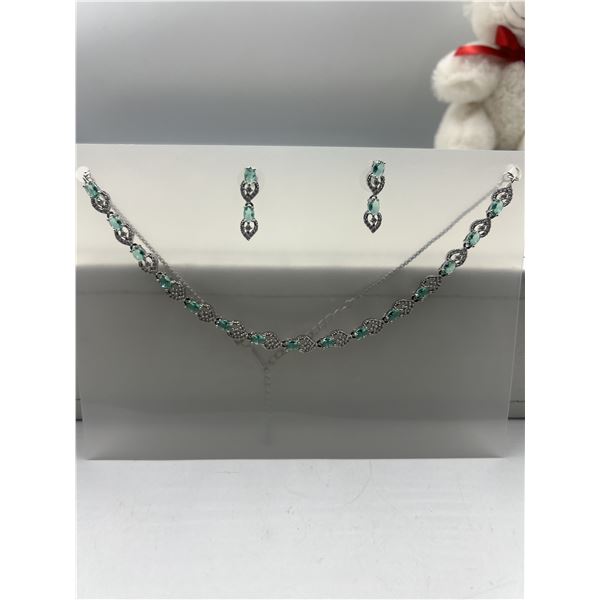 Brand New American Diamond Necklace With Earrings.