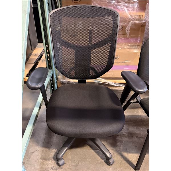 Black Mesh Back Office Armchair on Wheels