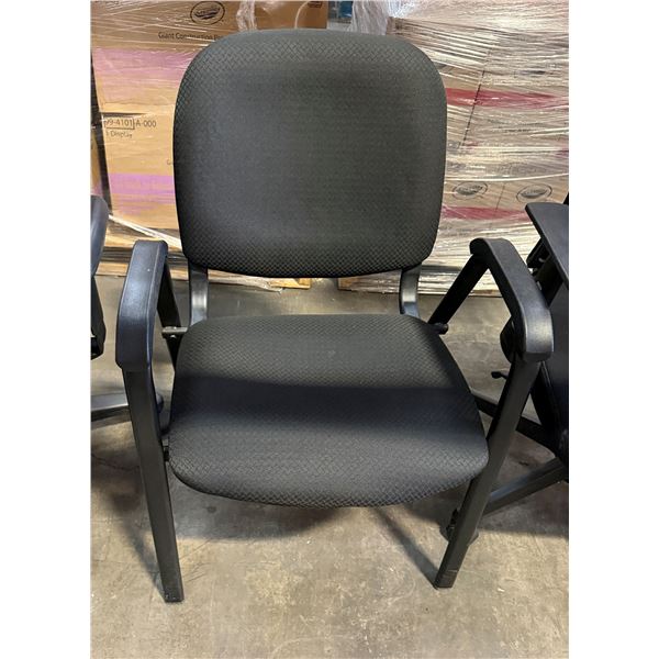 Black Stationary Armchair w/ Upholstered Seat & Back