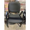 Image 1 : Black Stationary Armchair w/ Upholstered Seat & Back