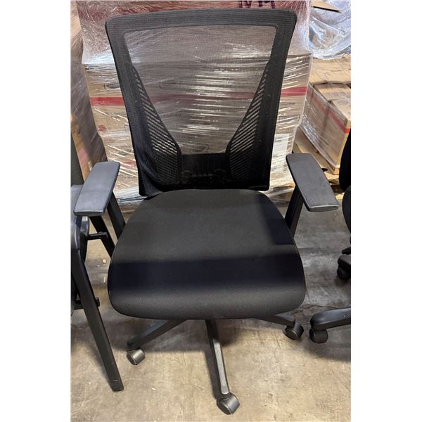 Black Mesh Back Office Armchair on Wheels