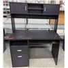 Image 1 : Black Desk w/ Upper & Lower Cabinets 44" x 22" x 57"H