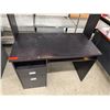Image 3 : Black Desk w/ Upper & Lower Cabinets 44" x 22" x 57"H