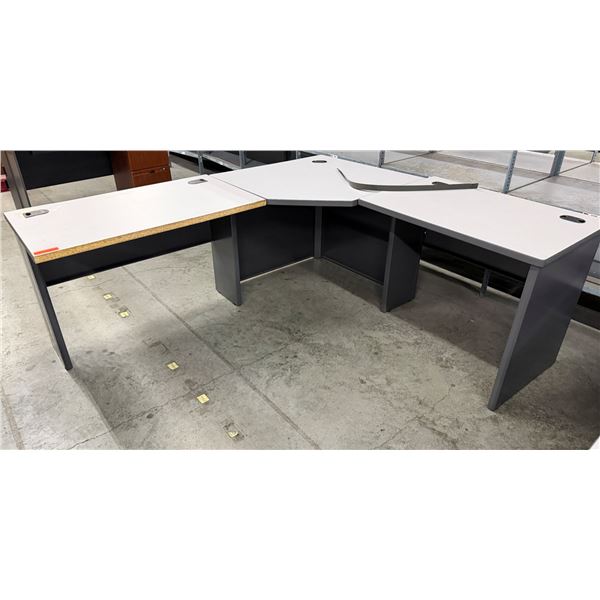 L-Shaped 3-Section Desk 73" x 42" x 24"