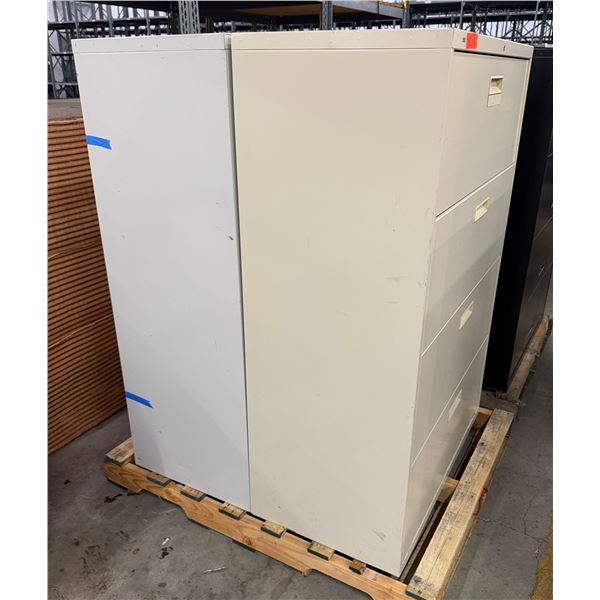 Qty 2 Lateral 4-Drawer Filing Cabinets 36"W