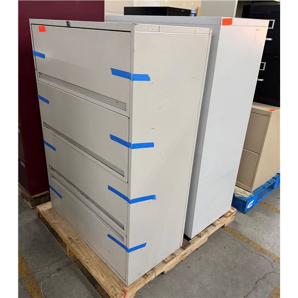 Qty 2 Lateral 4-Drawer Filing Cabinets 36"W