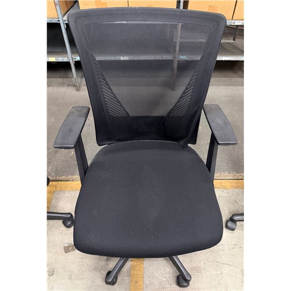 Black Mesh Back Office Armchair on Wheels