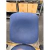 Image 2 : Blue Office Armchair w/ Upholstered Seat & Back on Wheels
