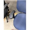 Image 3 : Blue Office Armchair w/ Upholstered Seat & Back on Wheels