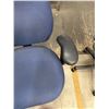 Image 4 : Blue Office Armchair w/ Upholstered Seat & Back on Wheels