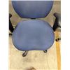 Image 5 : Blue Office Armchair w/ Upholstered Seat & Back on Wheels