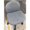 Image 1 : Gray Office Chair w/ Upholstered Seat & Back on Wheels