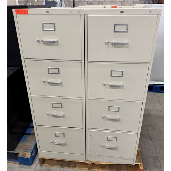 Qty 2 Vertical 4-Drawer Filing Cabinets 18"W