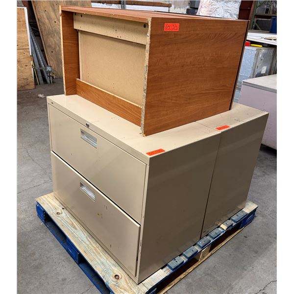 Qty 3 Lateral Filing Cabinets, Misc Sizes