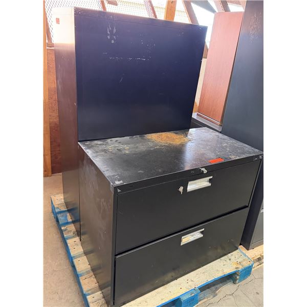 Qty 2 Lateral Filing Cabinets, Misc Sizes
