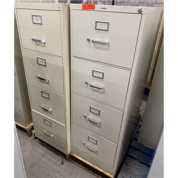 Qty 2 Vertical 4-Drawer Filing Cabinets, Misc Sizes