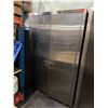 Image 2 : Metal 2-Door Storage Cabinet w/ Inside Shelving on Wheels 48" x 17" x 78"H